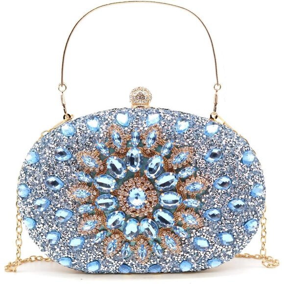 Rhinestone Evening Clutch for Women Wedding Party Purse Bridal Prom Handbag - Picture 1 of 8